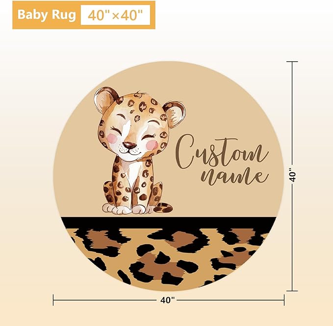 Personalized Toddler Bedding Set, 5 Pcs Custom Name Crib Bedding Set for Boys Girls, Brown Leopard Flannel Baby Bedding Set, Double Layer Baby Crib Set, Customized Gifts for Newborns Infants
