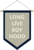 Long Live BoyHood Banner, Boy Room Decor, Boy Nursery Decor, Navy Blue Pennant Flag Wall Hanging Decor for Boys Bedroom Toddler Decorations
