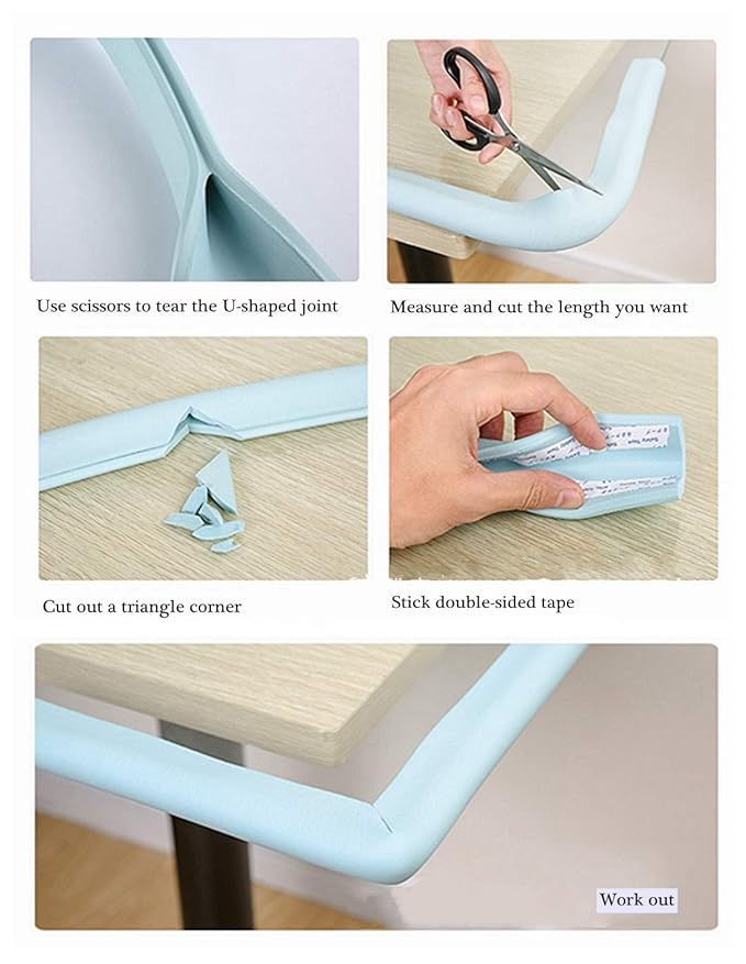 M2cbridge U Shape Extra Thick Furniture Table Edge Protectors Foam Baby Safety Bumper Guard 6.5 Ft (Brown)