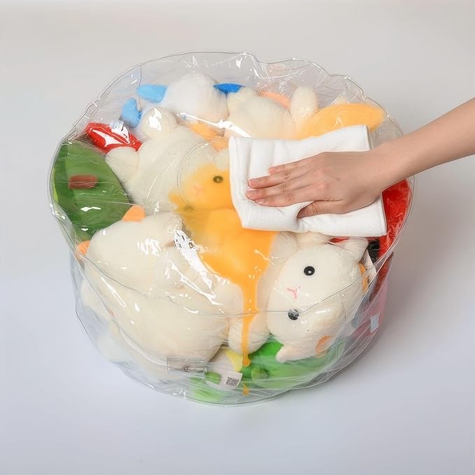 Clear Stuffed Animal Storage Bean Bag Chair Cover - Extra Large 150L, Waterproof & Easy-Clean Toy Organizer with Plastic Window,forNursery, Bedroom, Playroom (Cover Only, No Filler) (C1pcs)