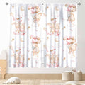 Rabbits Curtains, Kids Boys Girls Cartoon Cute Lovely Animals Moon Cloud Ballon Pastel Pink Window Drapery Treatments for Baby Living Room Bedroom Nursey Toddler 2 Panels, 55"x63" Inch