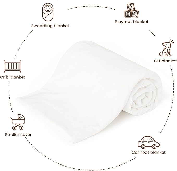 david's kids Micro Fleece Minky Baby Blanket for Boys Girls Neutral with Double Layer and Soothing Raised Dots, Breathable and Soft Lightweight Receiving Blanket for Newborns 30x40 Inches, White
