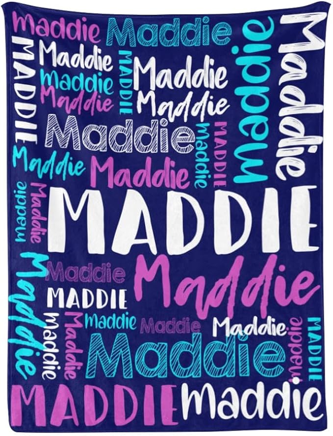 Dr.TOUGH Personalized Blankets with Name Customized Baby Blankets for Girls Boys Adults Monogrammed Blankets and Throws Christmas Birthday Mothers Fathers Valentines Day Gift (Yellow, 40''×50'')