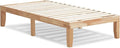 KOMFOTT 14 Inches Wood Platform Bed Frame Twin Size, Wooden Mattress Foundation with Rubber Wood Frame, Strong Slat Support, No Box Spring Needed, Bed Frame (Natural)