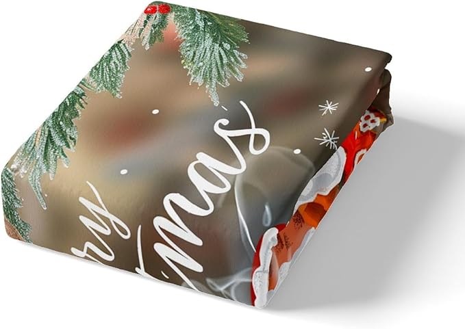 Manfei Christmas Duvet Cover Set Full Size, Snowflake Pine Print Comforter Cover with 2 Pillowcases, New Year Theme Bedding Set 3pcs for Kids Boys Girls Bedroom Decor,No Comforter