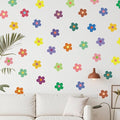 12 Sheets Daisy Wall Decals, Bright Colors Floral Wall Decor, Daisy Flower Walls Art Stickers for Kids Girls Nursery Bedroom Living Room, Vinyl Peel and Stick