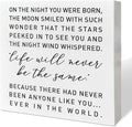 Nursery Desk Wooden Box Sign Decor - 'On The Night You Were Born', Neutral Nursery Decor - Desk Decoration & Baby Shower Gifts for New Baby Boys & Girls