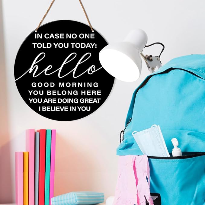 HSNBT High Middle School Wall Sign - Inspirational Classroom Decor, Motivational Teacher Hanging Decoration - 'In Case No One Told You Today'