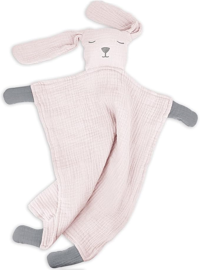 lulumoon Puppy Security Blanket: Skin-Friendly Muslin Lovey for Travel & Daycare - Snuggle Lovie for Self-Soothe