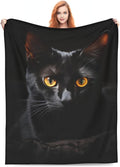 Cute Black Cat Blanket Gifts for Cat Lovers Girls Women Animal Kitten Flannel Throw Blankets for Home Couch Bed Sofa Soft Fuzzy Lightweight Decor Adults All Season 60x50 Inches