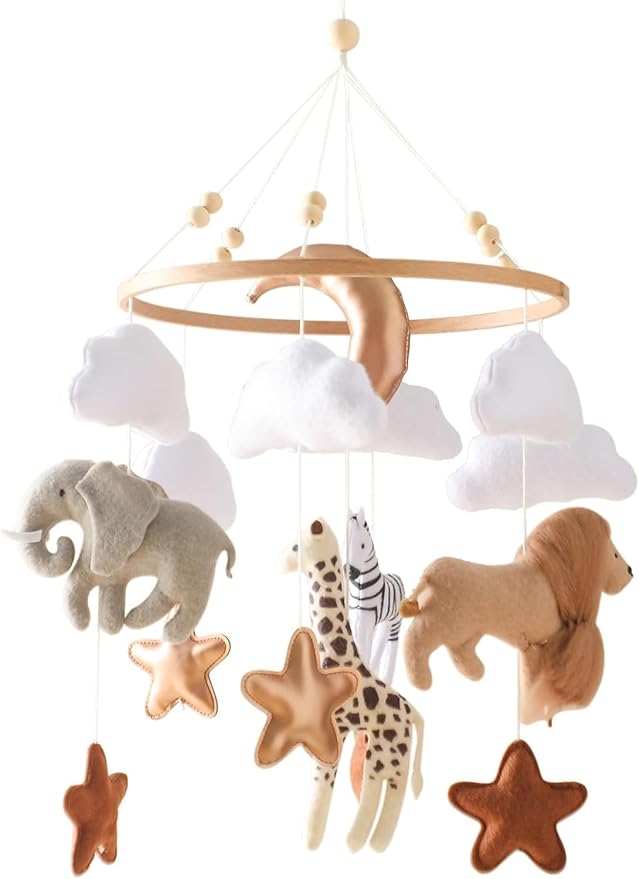 Baby Mobile for Crib, Baby Crib Mobile for Boys Girls, Baby Mobile for Bassinet, Boho Nursery Mobile, Nursery Decor Theme for Infant Bedroom Hanging, Gender Neutral Baby Gift