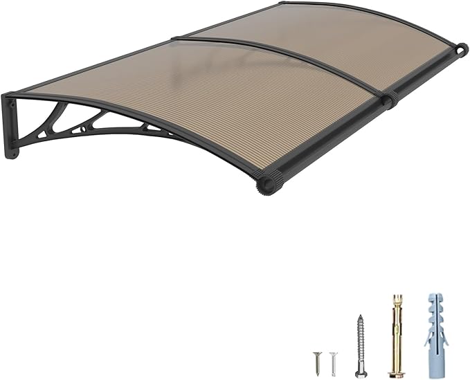 40''*60'' Window and Door Exterior, UV/Rain/Snow/Sunlight Protection Sheet,UPF 50+ Polycarbonate Overhang Canopy,House Overdoor Awnings for Door Entrance Outside/Patio/Porch/Deck