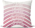 QIYUHOY Boho Rainbow Classroom Throw Pillow Covers,Preppy Pink Classroom Decor,Book Center Calming Corner Playroom Decor Pillow Case,Pink Pillow Cover,18x18 Inch Pillowcase