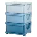 Qaba 3 Tier Kids Storage Unit, 3 Drawer Chest Toy Organizer Plastic Bins for Kids Bedroom Nursery Kindergarten Living Room for Boys Girls Toddlers, Blue