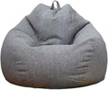 Stuffed Animal Storage Bean Bag Cover (No Filler) Extra Soft Beanbag Seat Chair Covers-Cotton Linen Memory Foam Beanbag Replacement Cover for Adults Children without Filling