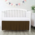 100% Egyptian Cotton, Nursery Crib Toddler (28" x 52" + 16") 800 Thread Count Crib Skirt Dust Ruffle, Bedding Skirts for Baby Boys or Girls, 16" Drop, Chocolate Solid