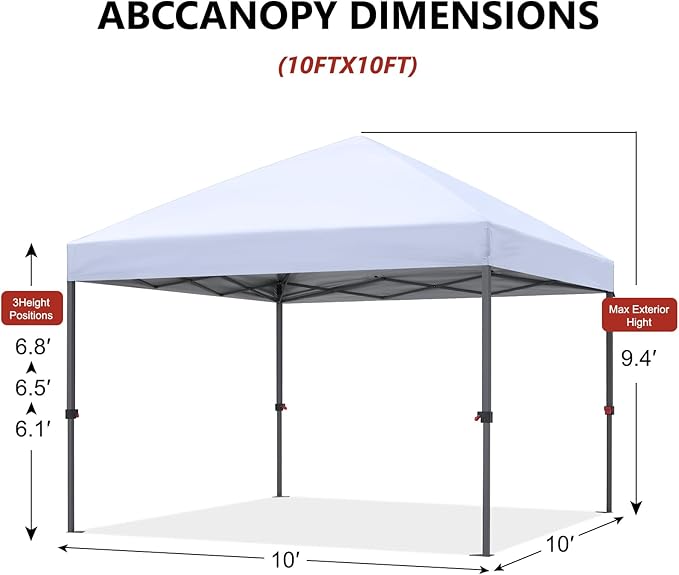ABCCANOPY Pop Up Canopy - Outdoor Patio Portable Canopy Tent Heavy Duty for Backyard and Deck with 4 Sandbags(Khaki, 10x10)
