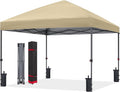 ABCCANOPY Pop Up Canopy - Outdoor Patio Portable Canopy Tent Heavy Duty for Backyard and Deck with 4 Sandbags(Beige, 10x10)