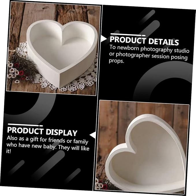1pc Love Photography Props Newborn Girl Babyboy Baby Basket Posing Case for Newborn Photography Prop Posing Case Child White Wood Wooden
