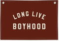 Long Live Boyhood Boys Room Decor - Linen Banner Wall Hanging Canvas Banner Flag Decor for Toddler Boy Room Nursery Playroom - Dull Red