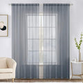 MIULEE 2 Panels Solid Color Sheer Window Curtains Elegant Window Voile Panels/Drapes/Treatment for Bedroom Living Room (54X72 Inches Dark Grey)