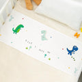 PROMEED 100% Mulberry Silk Bassinet Sleeve Sheet for Baby Hairloss and Bald Spot, Oeko-TEX Certified 23 Momme Silk Dinosaur Crib Sheets for Baby Boys (White Dinosaur)