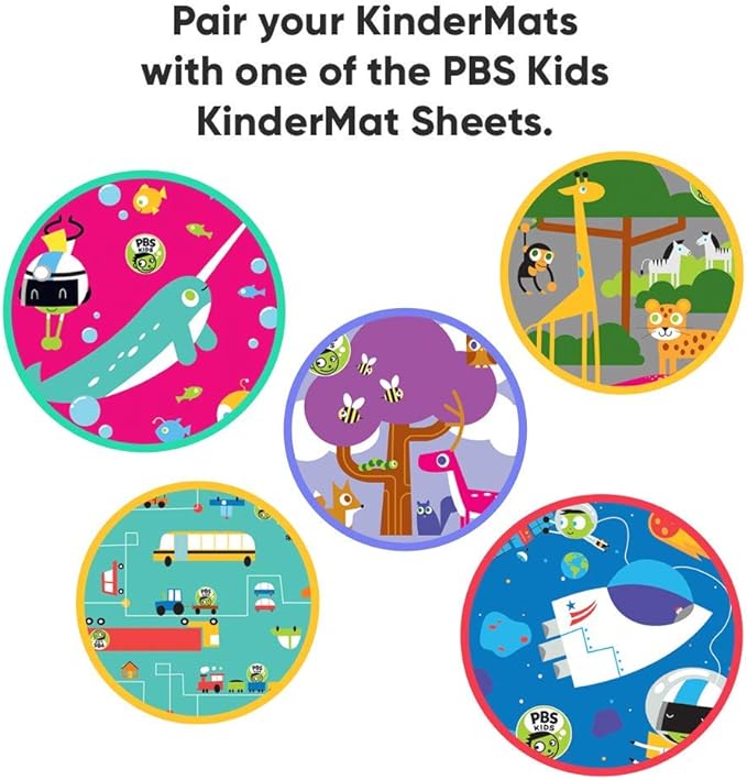 KinderMat, 1" Thick KinderMat, 4-Section Rest Mat, 45" x 19" x 1", Red/Blue with Grey Binding, Great for School, Daycare, Travel, and Home, Made in The USA
