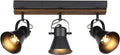 SEEBLEN 3-Light Kitchen Light Fixtures, Adjustable Ceiling/Wall Mount Spotlight, Industrial Black Track Lighting for Living Room, Dining Room, Hallway, Bathroom