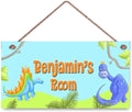 Personalized Name Hanging Dinosaur Wood Sign Boys Girls Bedroom Decor Wall Art Toddler Baby Nursery Wood Plaque (KL-13)