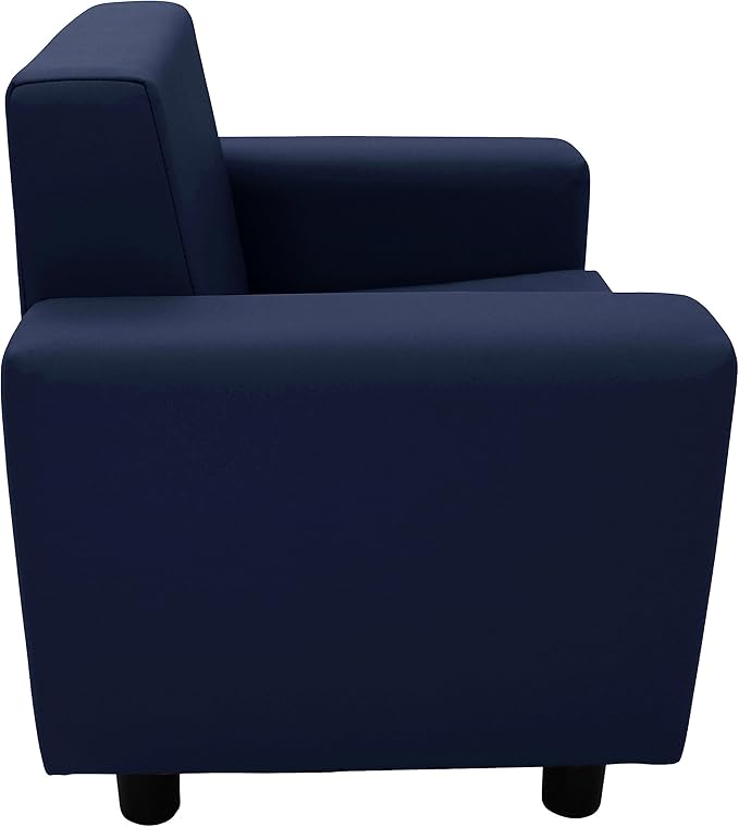 Factory Direct Partners SoftScape Inspired Playtime Classic Reading Chair, Children's Commercial-Grade Upholstered Furniture for Home, Daycare, Preschool, Library; Comfy Modern Design - Navy, 14472-NV