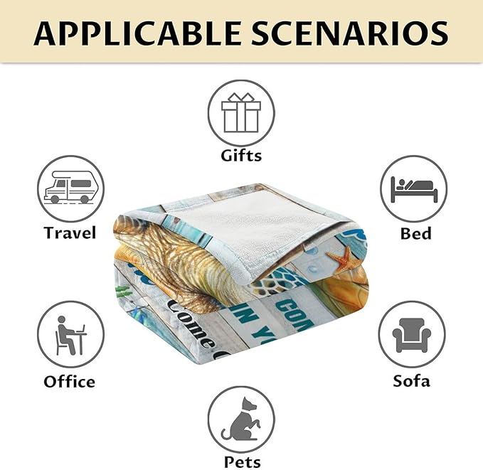 Turtle Stuff for Girls - 50" x 60" Inches Sea Turtle Blanket Gifts for Kids - Colorful Warm Cozy Blankets for Couch, Bed & Travel