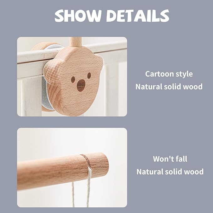 Baby Crib Mobile Arm,HBM 28-33inch Wooden Mobile Arm for Crib Mobile Hanger for Crib Baby Girl Nursery Decor
