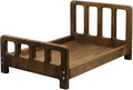 Newborn Bed Prop – Mini Wooden Bed for Baby Photography, Rustic Wood Photo Prop for Newborn Photoshoots & Posing Sessions Detachable Doll Bed
