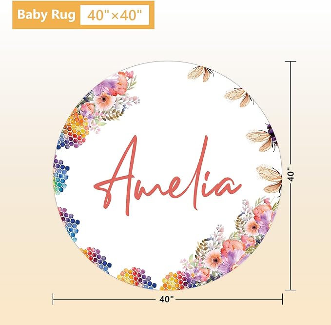 Custom Baby Crib Bedding Set, 5 Pcs Personalized Name Baby Crib Sets for Infant Toddler, Yellow Bee Nursery Bedding Set for Boy Girl, Double Layer Flannel Baby Bedding Sets Customized Gifts