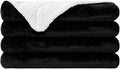 NANPIPER Sherpa Blanket King Fleece Bed Blankets Soft and Warm Fuzzy Microfiber,Black 90"x108"