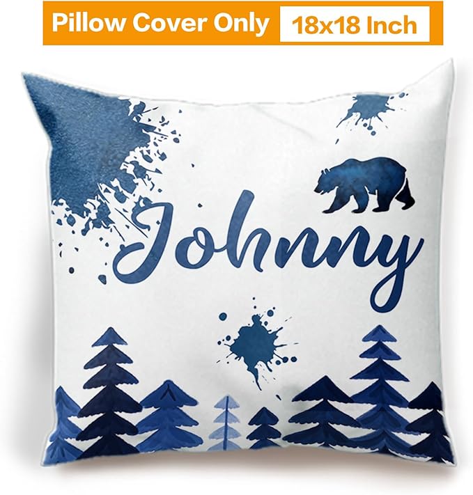 Custom Crib Bedding Set - Woodland Animals Design Personalized Name Baby Nursery Bedding 3 Pcs Set - Chic Soft Blanket, Sheet, Pillowcase for Newborns Boys Girls Gifts Color22