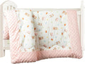 Cuite Pumpkin Newborn Infant Baby Comforter for Pack and Play Bassinet,Down Alternative Toddler Comforter for Crib Bed,40" x 40" Small Crib Quilt for Girls,Baby Quilted Minky Blanket for Daycare（pink）