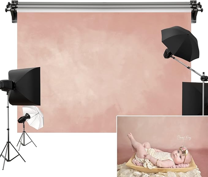 Kate 10x6.5ft/3m(W) x2m(H) Pink Photo Backdrops Photographers Retro Solid Light Pink Background Photography Props Studio Digital Printed Backdrop