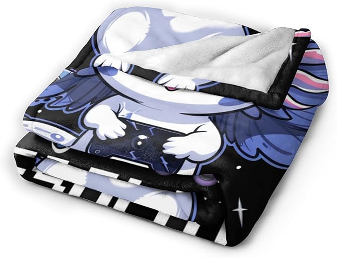 Tijuboni Axolotl Gaming Throw Blanket Game Gifts for Girls Boys Women Men Kids Adults Soft Flannel Fleece Blanket for Couch Sofa Bed Home Decor 60"x80"