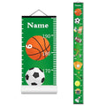 Personalized Growth Chart for Kids, Baby Height Chart with Custom Name, 77"x7.9" Canvas and Black Wood Height Measuring Rulers for Boys Girls Removable Wall Ruler Hanging for Nursery Decor - Sports