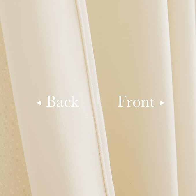 StangH Ivory White Curtains 92 inches Long Super Soft Velvet Privacy Protect Thermal Insulated Window Drapes Back Tab Luxury Decor for Bedroom Living Room, W52 x L92, 2 Panels