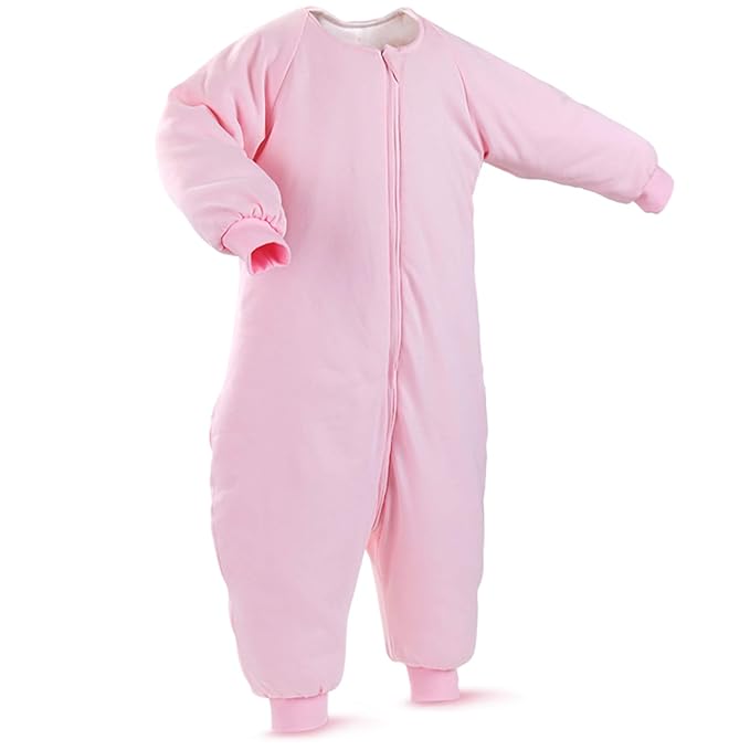 RESTCLOUD Baby Sleep Bag with Feet Winter, Wearable Blanket with Legs, Sack for Toddler Thicken 2.5 TOG (Pink, 2T-4T Year)