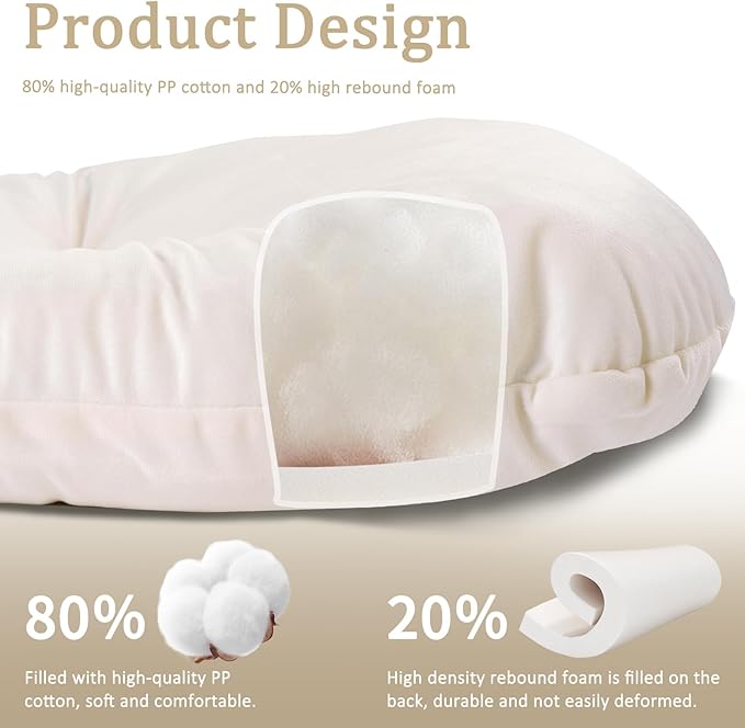 BECHAEO 5PCS Velvet Glider Rocker Replacement Cushions with Ottoman Cover Soft Thicken Rocking Chair Cushion Set for Indoor Nursery Glider Rocking Chair, Beige