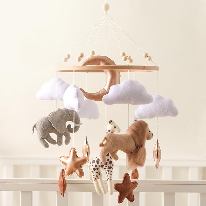 Baby Mobile for Crib, Baby Crib Mobile for Boys Girls, Baby Mobile for Bassinet, Boho Nursery Mobile, Nursery Decor Theme for Infant Bedroom Hanging, Gender Neutral Baby Gift