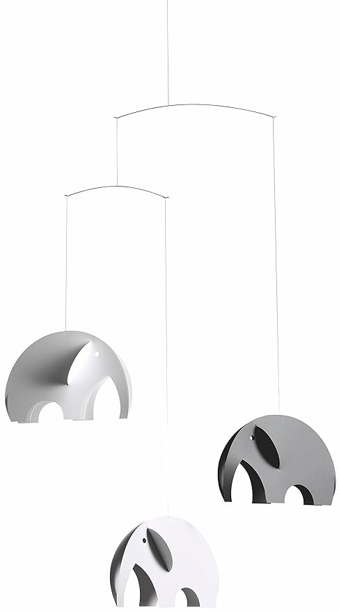 Elephant Hanging Nursery Mobile - 24 Inches - High Quality Plastic - Handmade in Denmark by Flensted