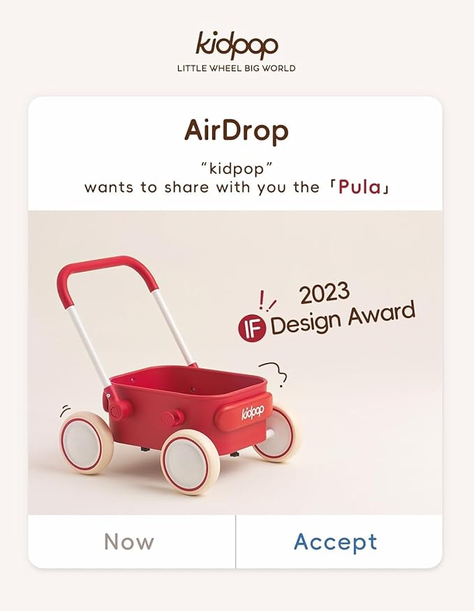 PULA Baby Push Walker with Wheels Toddler Wagon for First Learner Baby Toys 6-12 Months, 1 Year Old Birthday Gifts, Indoors and Outdoors (Black)