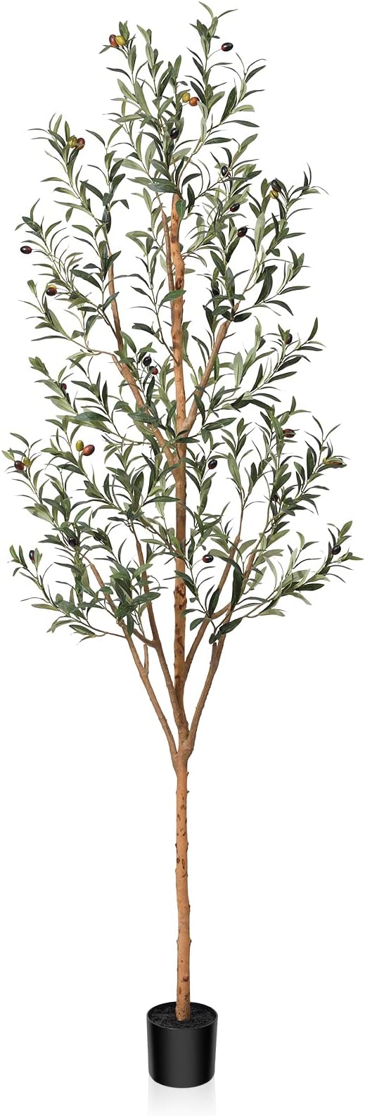 Kazeila Artificial Olive Tree 7FT Tall Faux Silk Plant for Home Office Decor Indoor Fake Potted Tree with Wood Branches and Fruits