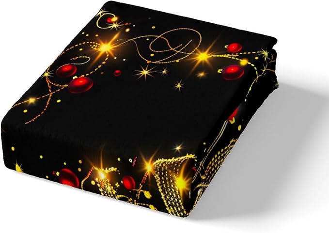Christmas Tree Duvet Cover Set Full Size, Gold Musical Note Print Bedding Set 3pcs for Kids Boys Girls Bedroom Decor, New Year Theme Xmas Holidays Comforter Cover with 2 Pillowcases,No Comforter