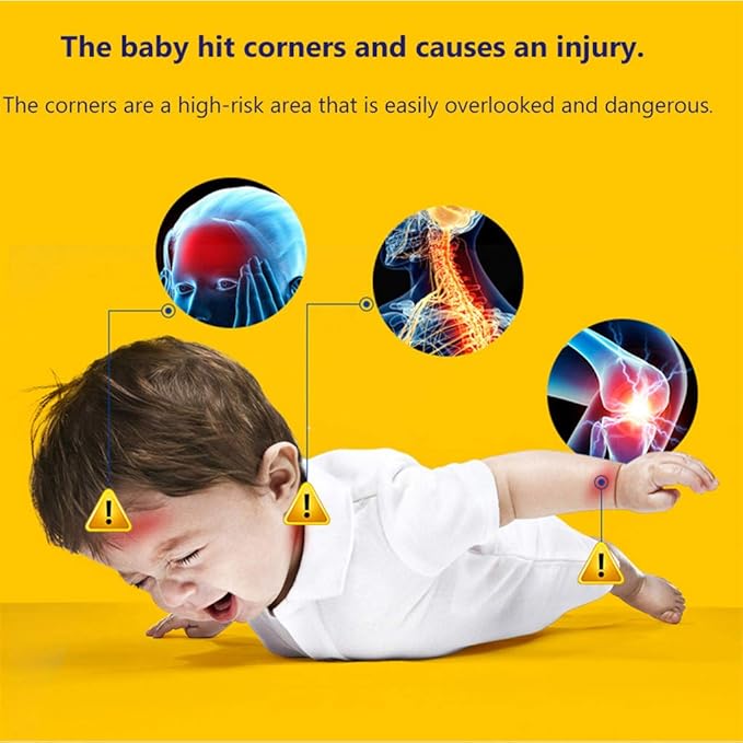 DYKESON Soft Corner Protector, Baby Safety Cushion, Corner Bumpers for Furniture, Corner Proofing for Baby, Corner Cushion, Table Edge Protector, Baby Proofing Edge, Corner Guards, 12 Pack, Beige