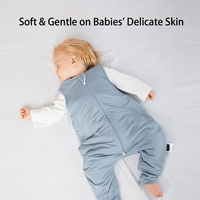 BubblePanda Rayon Made From Bamboo Toddler Sleep Sack with Feet 6-12 Months 2.5 Tog Winter Ultra Soft Warm Baby Sleep Bag Walker Quilted Thick Wearable Blanket with Legs 2-Way Zipper